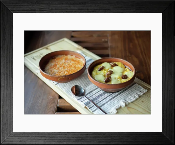 Framed Print : Traditional meal of soup and polenta, Caezu Hotel, Nucsoara, Arges County, Muntenia, Romania Framed Print : Traditional meal of soup and polenta, Caezu Hotel, Nucsoara, Arges County, Muntenia, Romania