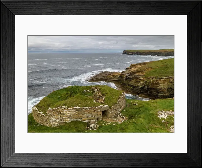 Framed Print : The Iron Age Broch of Borwick on the clifftops near Yesnaby on the west coast of Mainland, Orkney, Scotland. Autumn (September) 2022 Framed Print : The Iron Age Broch of Borwick on the clifftops near Yesnaby on the west coast of Mainland, Orkney, Scotland. Autumn (September) 2022