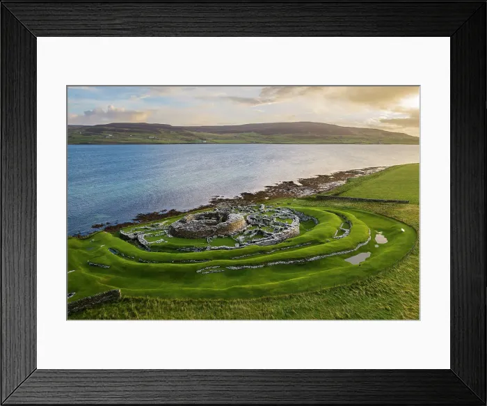 Framed Print : Aerial view of the Broch of Gurness, an Iron Age settlement on Mainland, Orkney, Scotland. Autumn (October) 2022 Framed Print : Aerial view of the Broch of Gurness, an Iron Age settlement on Mainland, Orkney, Scotland. Autumn (October) 2022
