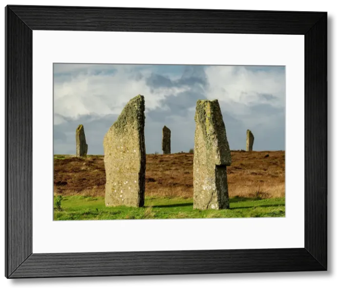 Framed Print : Megalithic standing stones forming the Ring of Brodgar on Mainland, Orkney Islands, Scotland. Autumn (October) 2022 Framed Print : Megalithic standing stones forming the Ring of Brodgar on Mainland, Orkney Islands, Scotland. Autumn (October) 2022