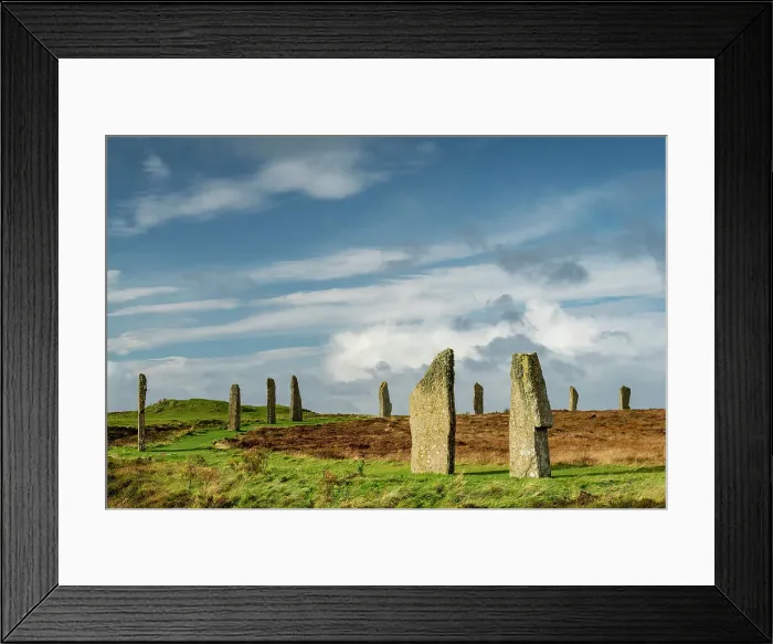 Framed Print : Megalithic standing stones forming the Ring of Brodgar on Mainland, Orkney Islands, Scotland. Autumn (October) 2022 Framed Print : Megalithic standing stones forming the Ring of Brodgar on Mainland, Orkney Islands, Scotland. Autumn (October) 2022