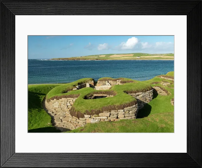 Framed Print : Skara Brae Prehistoric Village on Mainland, Orkney, Scotland. Autumn (October) 2022