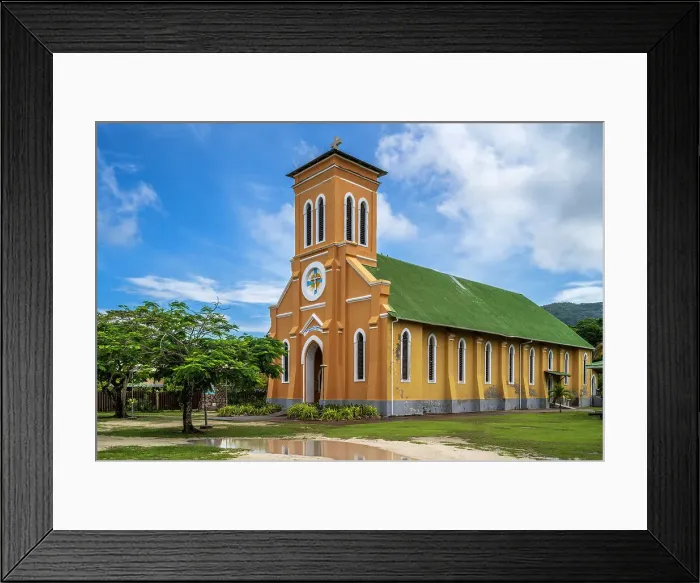 Framed Print : Notre Dame de L'Assomption Church, La Passe, La Digue, Seychelles Framed Print : Notre Dame de L'Assomption Church, La Passe, La Digue, Seychelles