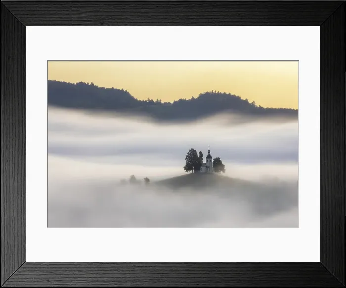 Framed Print : A misty dawn around St Thomas Church, Skofja Loka, Slovenia Framed Print : A misty dawn around St Thomas Church, Skofja Loka, Slovenia