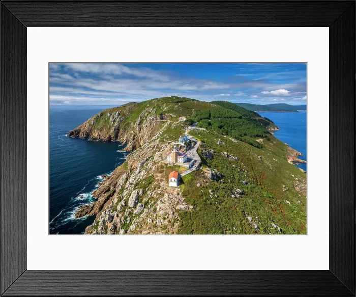 Framed Print : Aerial view of Cape Finisterre (Cabo Fisterra), Galicia, Spain Framed Print : Aerial view of Cape Finisterre (Cabo Fisterra), Galicia, Spain