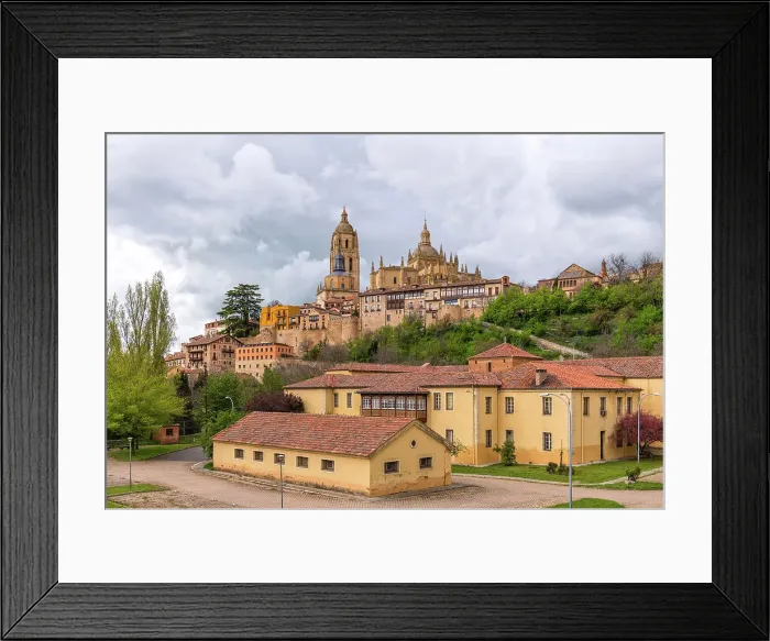 Framed Print : View towards Segovia Cathedral, Segovia, Castile and Leon, Spain