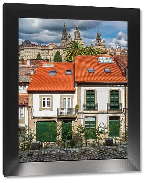 Picturesque view of the old town, Santiago de Compostela, Galicia, Spain