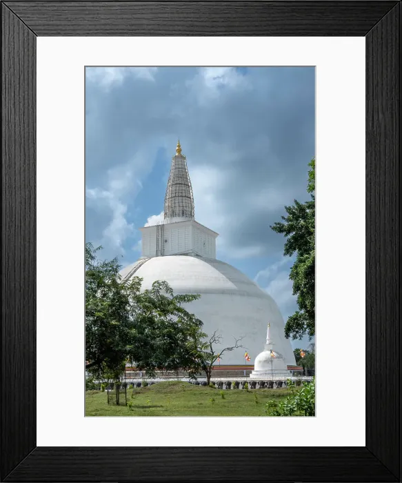 Framed Print : Asia, Sri Lanka, North Central Province, Anuradhapura, Buddhist stupa, Ruwanwelisaya stupa (c. 140 BC), elephant head decorations on base and bamboo scaffold, 103 metre tall chedi Framed Print : Asia, Sri Lanka, North Central Province, Anuradhapura, Buddhist stupa, Ruwanwelisaya stupa (c. 140 BC), elephant head decorations on base and bamboo scaffold, 103 metre tall chedi