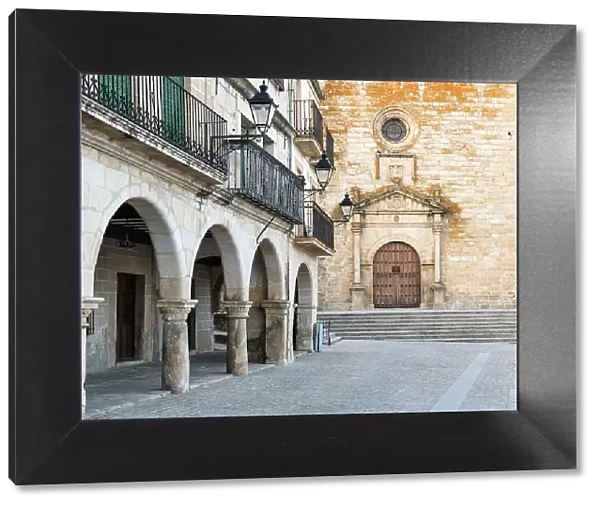 Entrance to the Iglesia de San Martin (the Church of San Martin) on the Plaza Mayor of Trujillo, Extremadura, Caceres, Spain
