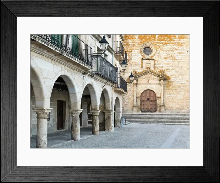 Framed Print : Entrance to the Iglesia de San Martin (the Church of San Martin) on the Plaza Mayor of Trujillo, Extremadura, Caceres, Spain Framed Print : Entrance to the Iglesia de San Martin (the Church of San Martin) on the Plaza Mayor of Trujillo, Extremadura, Caceres, Spain