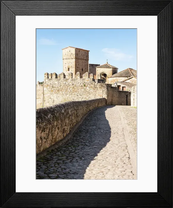 Framed Print : Cobblestone street in Trujillo, Extremadura, Caceres, Spain Framed Print : Cobblestone street in Trujillo, Extremadura, Caceres, Spain
