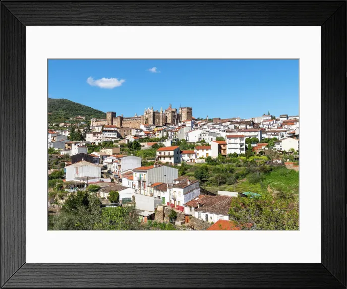 Framed Print : View towards town of Guadalupe and the Royal Monastery of Saint Mary of Guadalupe (Real Monasterio de Santa Maria de Guadalupe), a Roman Catholic monastic establishment built during the 14th century, Extremadura, Caceres, Spain Framed Print : View towards town of Guadalupe and the Royal Monastery of Saint Mary of Guadalupe (Real Monasterio de Santa Maria de Guadalupe), a Roman Catholic monastic establishment built during the 14th century, Extremadura, Caceres, Spain