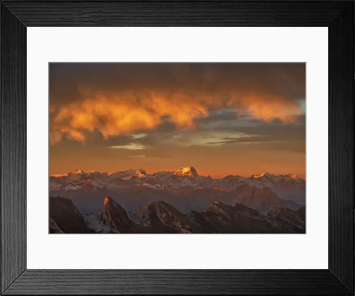 Framed Print : Switzerland, Appenzell, view from Mount Saentis, Toedi peak Framed Print : Switzerland, Appenzell, view from Mount Saentis, Toedi peak