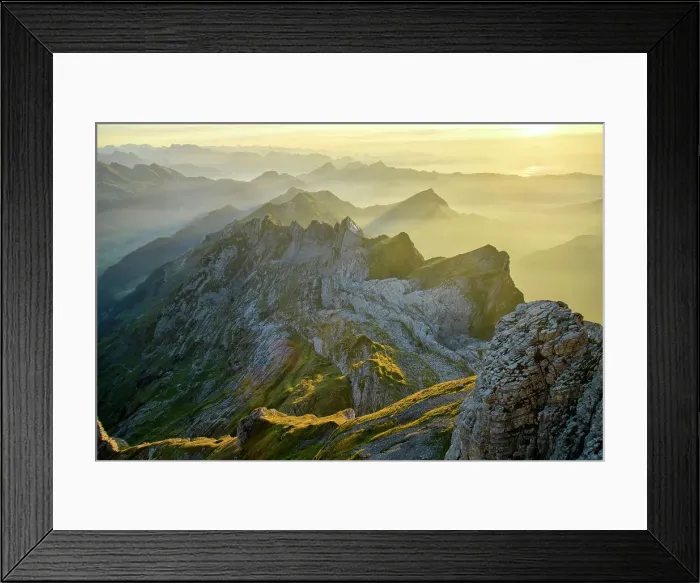 Framed Print : Switzerland, Appenzell, view from Mount Saentis with Lake Zuerich in the far distance Framed Print : Switzerland, Appenzell, view from Mount Saentis with Lake Zuerich in the far distance