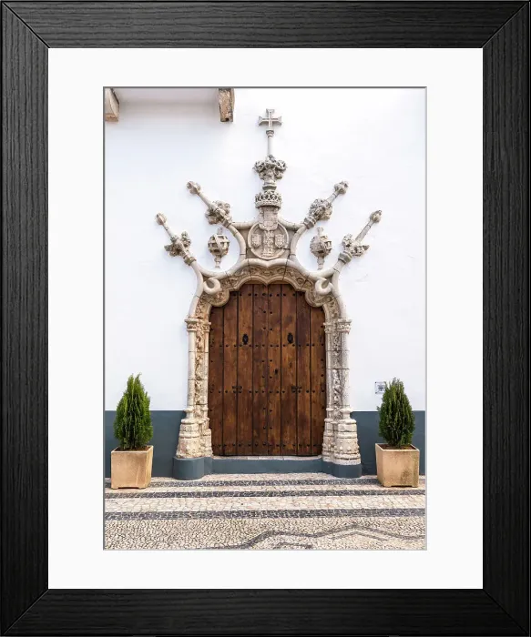 Framed Print : Manueline style door of the Palacio de los Duques de Cadaval (Palace of the Dukes of Cadaval), Olivenza, Badajoz, Extremadura, Spain