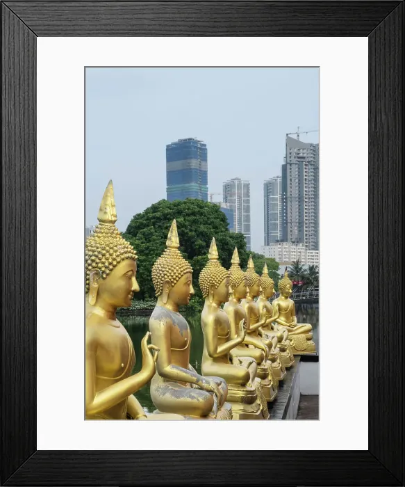 Framed Print : Asia, Sri Lanka, Colombo, Seema Malaka Buddhist temple on Beira Lake with Colombo City Skyline Framed Print : Asia, Sri Lanka, Colombo, Seema Malaka Buddhist temple on Beira Lake with Colombo City Skyline