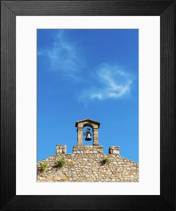 Framed Print : Old bell on top of the stone wall in Castillo de Trujillo (Trujillo Castle), Extremadura, Caceres, Spain Framed Print : Old bell on top of the stone wall in Castillo de Trujillo (Trujillo Castle), Extremadura, Caceres, Spain