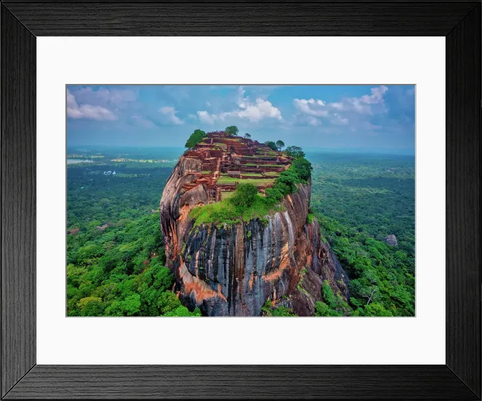 Framed Print : Aerial view of Sigiriya Lion's Rock, a rock fortress located in the northern Matale District, Dambulla, Sri Lanka Framed Print : Aerial view of Sigiriya Lion's Rock, a rock fortress located in the northern Matale District, Dambulla, Sri Lanka