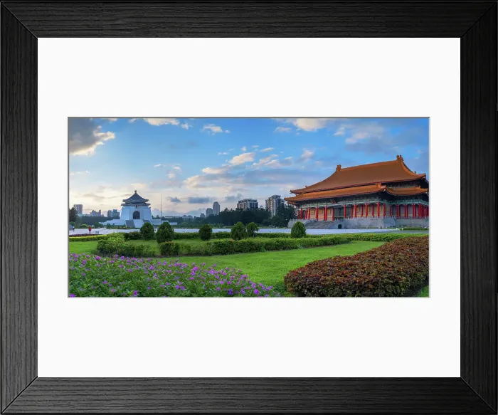 Framed Print : Chiang Kai Shek Memorial Hall and Liberty Square at sunrise, Taipei, Taiwan