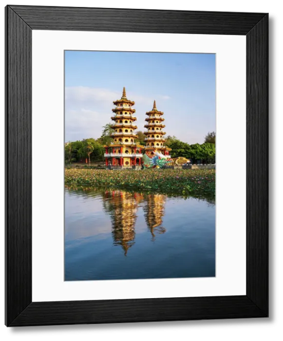 Framed Print : Dragon and Tiger Pagodas, Lotus Pond, Kaohsiung, Taiwan