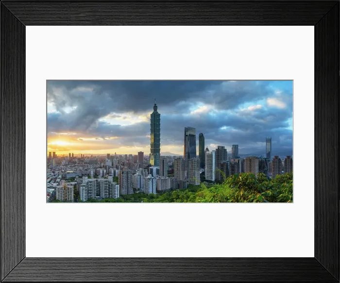 Framed Print : Taipei 101 and skyscrapers of Xinyi, Taipei, Taiwan