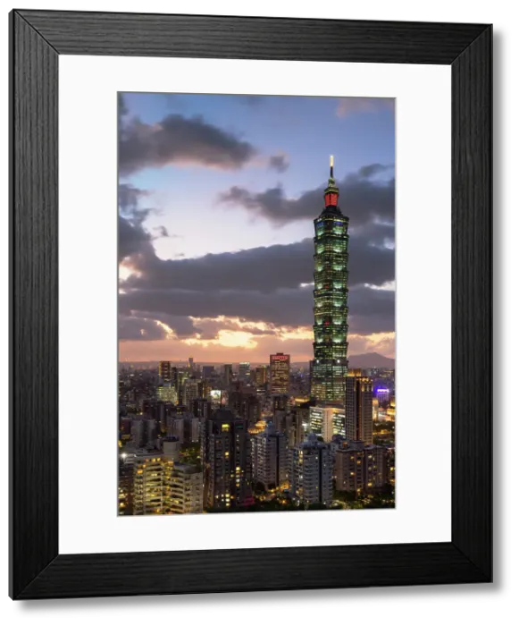 Framed Print : Taipei 101 and city skyline at dusk, Xinyi, Taipei, Taiwan Framed Print : Taipei 101 and city skyline at dusk, Xinyi, Taipei, Taiwan
