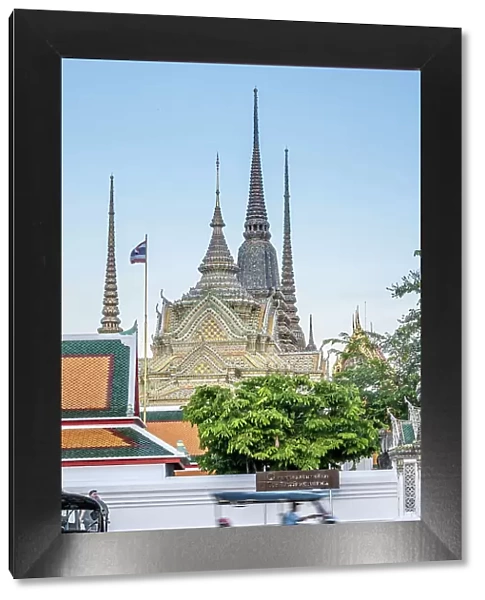 Tuk-tuk in front of Wat Pho, Phra Nakhon District, Bangkok, Thailand
