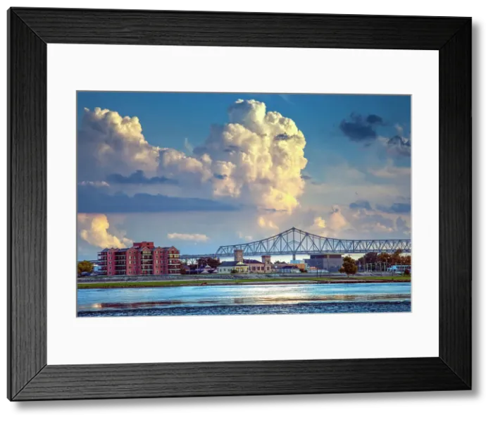 Framed Print : Algiers Point, Lower Mississippi River across from downtown New Orleans & The Crescent City Connection, Louisiana, USA Framed Print : Algiers Point, Lower Mississippi River across from downtown New Orleans & The Crescent City Connection, Louisiana, USA