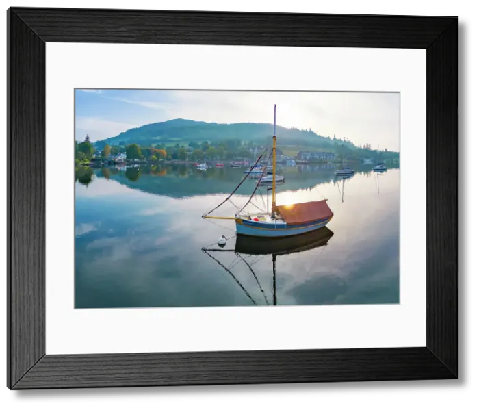 Framed Print : UK, England, Cumbria, Lake District, Lake District National Park, Lake Windermere at Waterhead, Ambleside