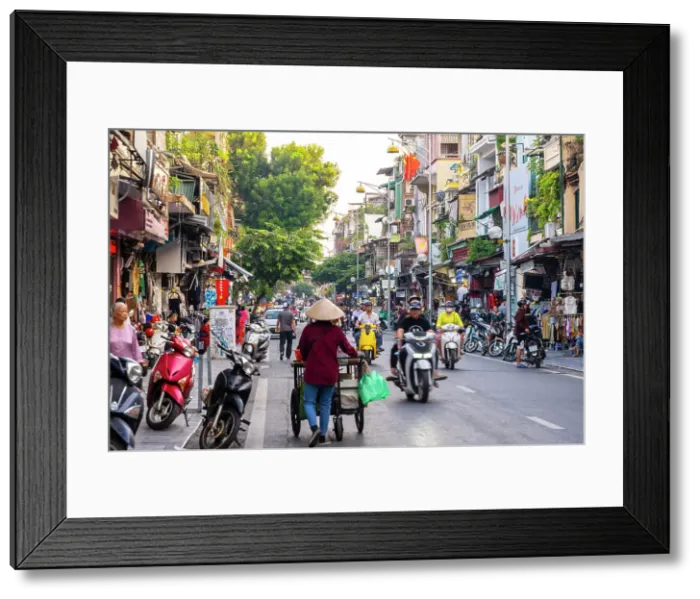Framed Print : Street scene in the Old Town, Hanoi, Vietnam Framed Print : Street scene in the Old Town, Hanoi, Vietnam