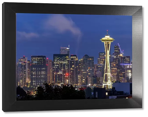The Seattle skyline with the iconic Space Needle, Seattle, Washington, USA