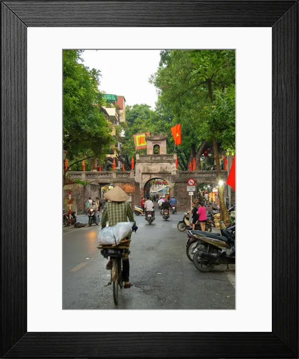 Framed Print : Street scene & City Gate, Old Town, Hanoi, Vietnam Framed Print : Street scene & City Gate, Old Town, Hanoi, Vietnam