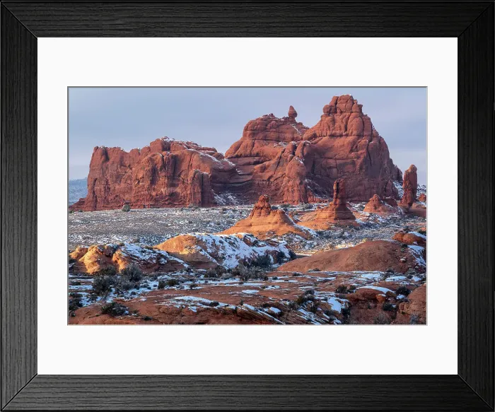 Framed Print : USA, Southwest, Utah, Moab, winter landscape at Arches National Park Framed Print : USA, Southwest, Utah, Moab, winter landscape at Arches National Park
