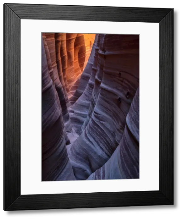 Framed Print : USA, Southwest, Colorado Plateau, Utah, Garfield County, Grand Staircase - Escalante National Monument, Hole in the rock road, Zebra slot canyon