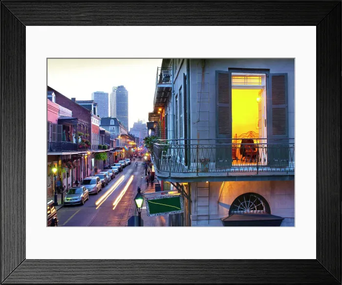 Framed Print : French Quarter, Bourbon Street, New Orleans, Louisiana, USA