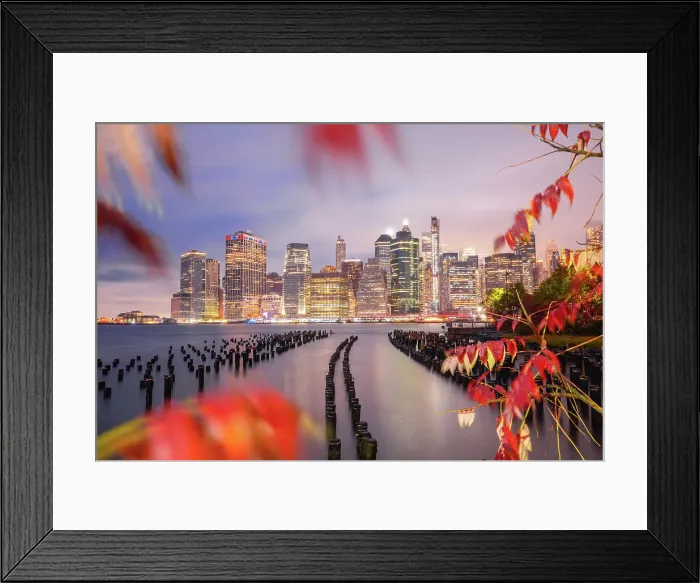 Framed Print : USA, New York City, view of Manhattan with the skyscrapers of the Financial District taken from The Granite Prospect in Brooklyn Framed Print : USA, New York City, view of Manhattan with the skyscrapers of the Financial District taken from The Granite Prospect in Brooklyn