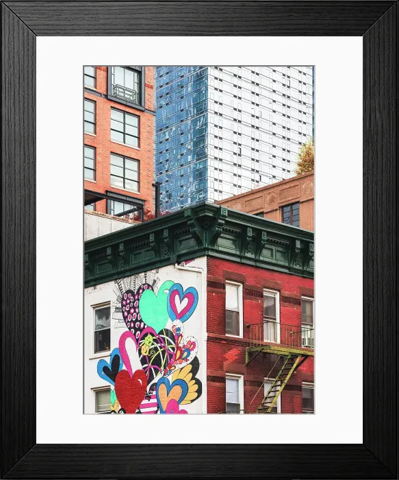 Framed Print : USA, New York City, modern and old buildings together near the High Line in Chelsea, Manhattan