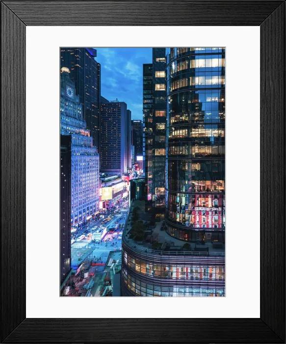 Framed Print : USA, New York City, elevated view of Times Square with its buildings illuminated Framed Print : USA, New York City, elevated view of Times Square with its buildings illuminated