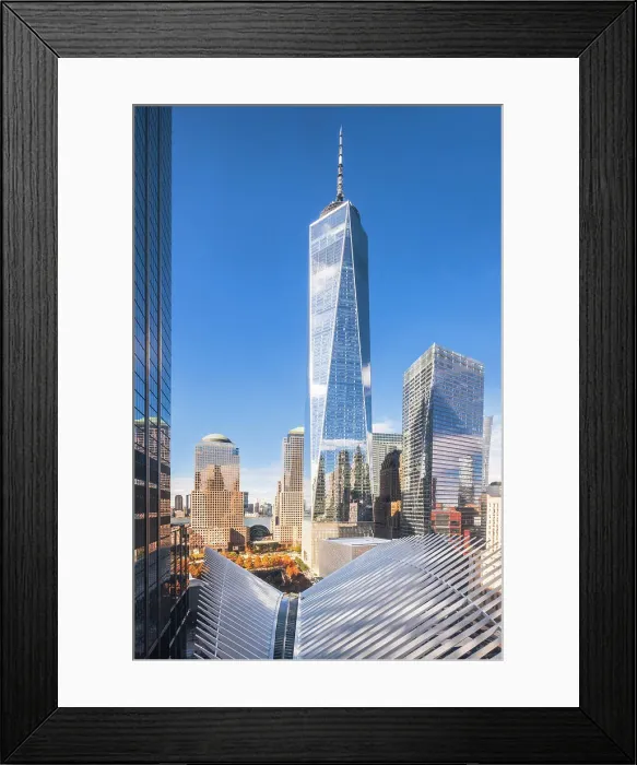 Framed Print : USA, New York City, elevated view of the Freedom Tower and the World Trade Center with the PATH station (Oculus) Framed Print : USA, New York City, elevated view of the Freedom Tower and the World Trade Center with the PATH station (Oculus)