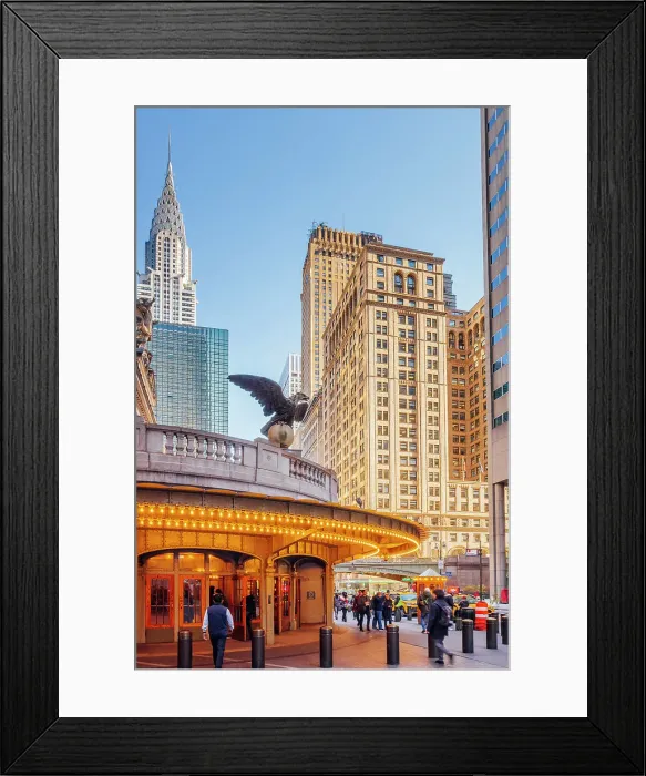 Framed Print : USA, New York City, People walking in front of the Grand Central Station with the Chrysler Building Framed Print : USA, New York City, People walking in front of the Grand Central Station with the Chrysler Building