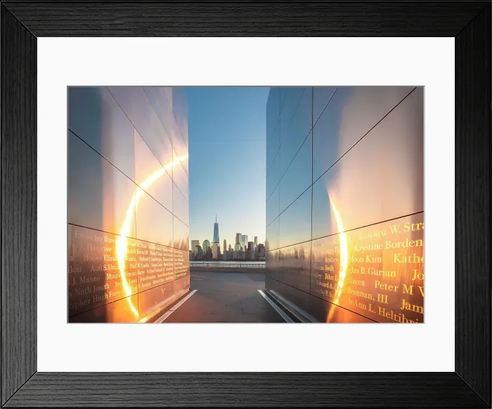 Framed Print : USA, New York City, Empty skies 9 / 11 memorial in Liberty state park with the Liberty Tower and the World Trade Center Framed Print : USA, New York City, Empty skies 9 / 11 memorial in Liberty state park with the Liberty Tower and the World Trade Center