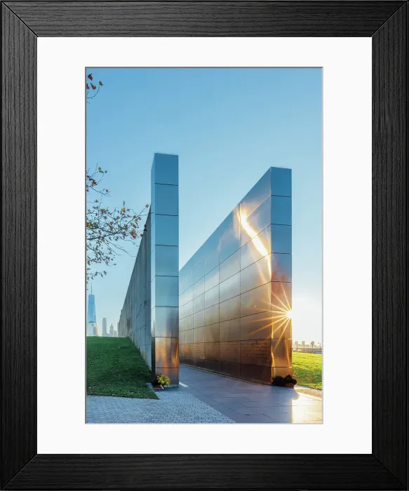 Framed Print : USA, New York City, Empty skies 9 / 11 memorial in Liberty state park with the Liberty Tower and the World Trade Center Framed Print : USA, New York City, Empty skies 9 / 11 memorial in Liberty state park with the Liberty Tower and the World Trade Center
