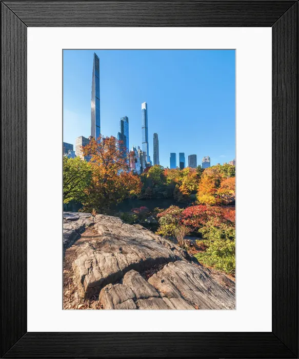 Framed Print : USA, New York City, view of Central Park in autumn Framed Print : USA, New York City, view of Central Park in autumn