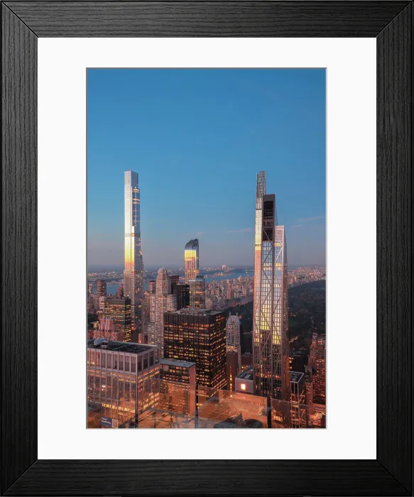 Framed Print : USA, New York City, elevated view of Central Park and the new tall buildings in Manhattan Framed Print : USA, New York City, elevated view of Central Park and the new tall buildings in Manhattan