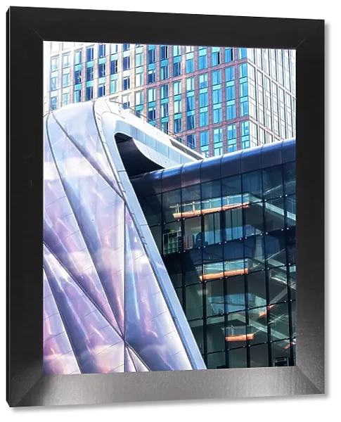 USA, New York City, detail of the Shed Building in Hudson Yards in New York