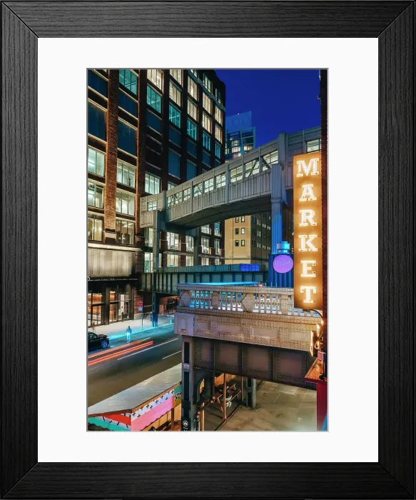 Framed Print : USA, New York City, elevated view of the Chelsea Market from the High Line between Chelsea and Hudson Yards Framed Print : USA, New York City, elevated view of the Chelsea Market from the High Line between Chelsea and Hudson Yards