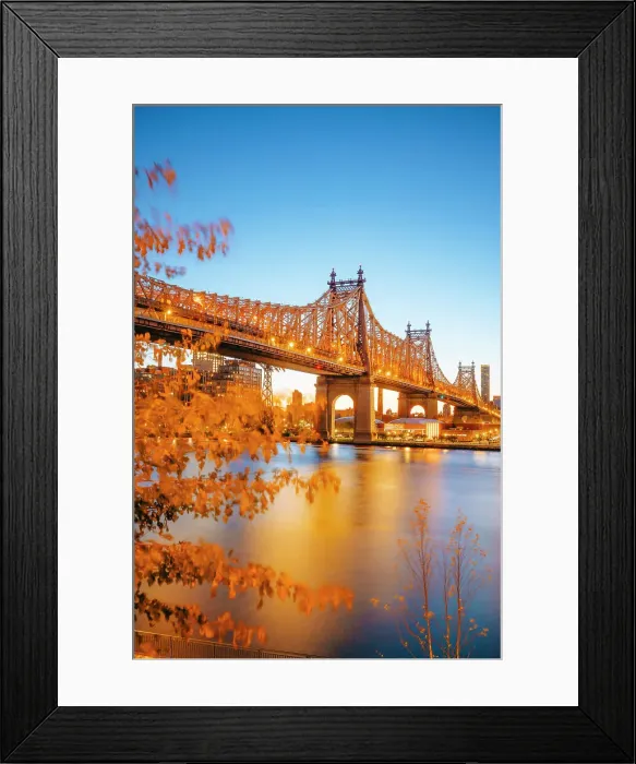 Framed Print : USA, New York City, view of the Queensboro bridge and the Roosevelt island