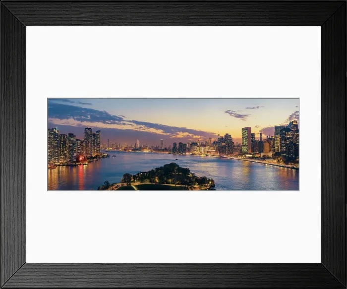 Framed Print : USA, New York City, elevated view of the East River, Queensboro bridge and the Roosevelt island Framed Print : USA, New York City, elevated view of the East River, Queensboro bridge and the Roosevelt island