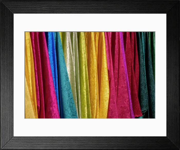 Framed Print : Colourful silks in a shop in Pho Co Hoa Lu (ancient capital of Vietnam in 10-11th centuries), Ninh Binh, Vietnam Framed Print : Colourful silks in a shop in Pho Co Hoa Lu (ancient capital of Vietnam in 10-11th centuries), Ninh Binh, Vietnam