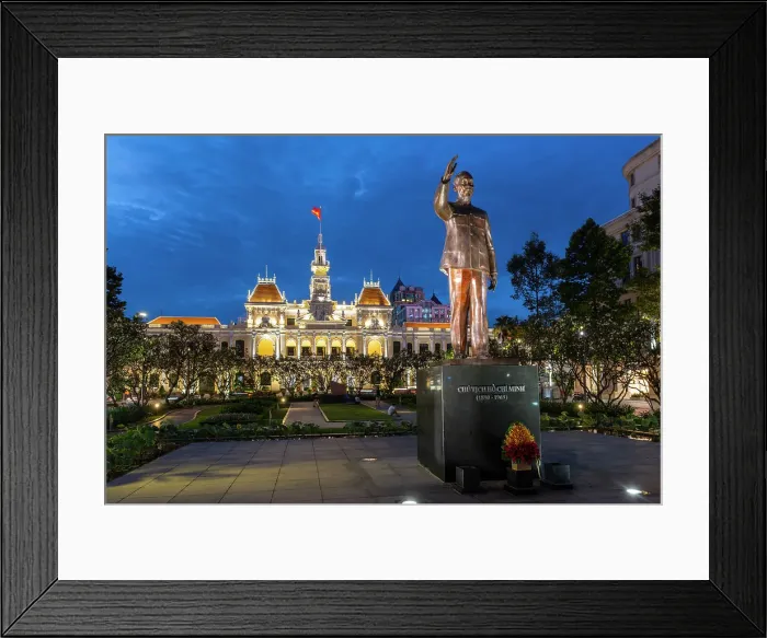 Framed Print : Ho Chi Minh statue & People's Committee of Ho Chi Minh City (City Hall), Ho Chi Minh City (Saigon), Vietnam Framed Print : Ho Chi Minh statue & People's Committee of Ho Chi Minh City (City Hall), Ho Chi Minh City (Saigon), Vietnam